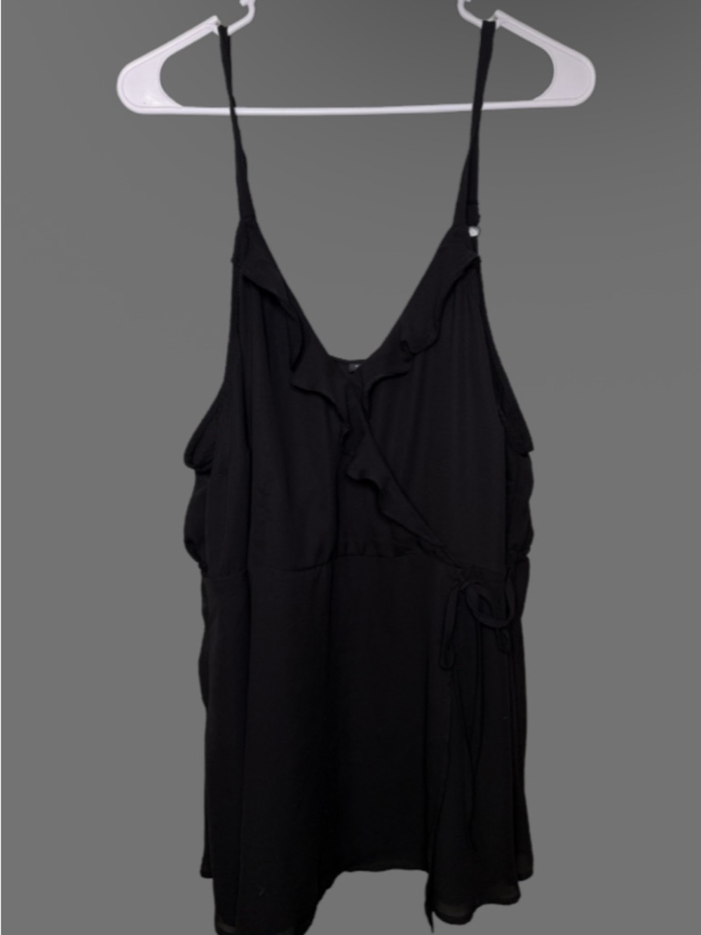 Torrid Black Ruffle Wrap Tank